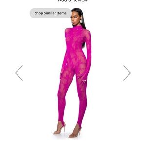Pink Lace Catsuit Fullbody Jumpsuit ! Hot pink perfect for Valentines Day